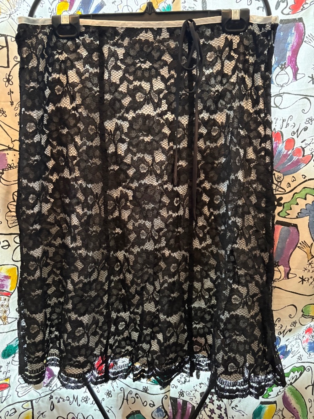 Notations  lace overlay full skirt.